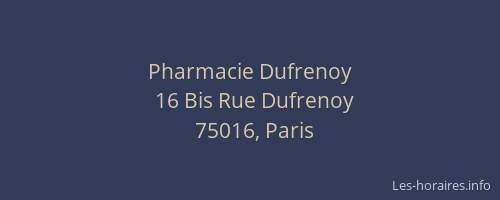 Pharmacie Dufrenoy