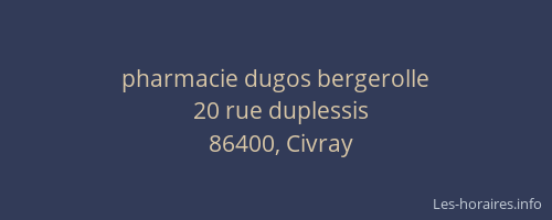 pharmacie dugos bergerolle