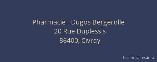 Pharmacie - Dugos Bergerolle