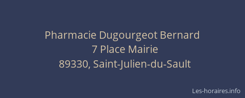 Pharmacie Dugourgeot Bernard