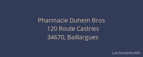 Pharmacie Duhem Bros