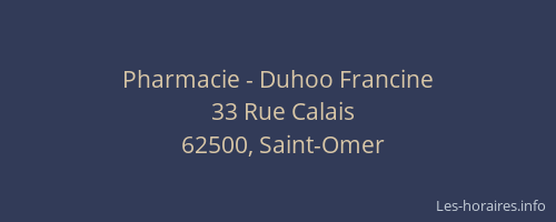 Pharmacie - Duhoo Francine