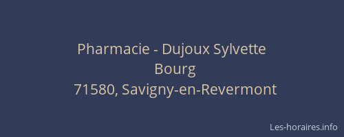Pharmacie - Dujoux Sylvette