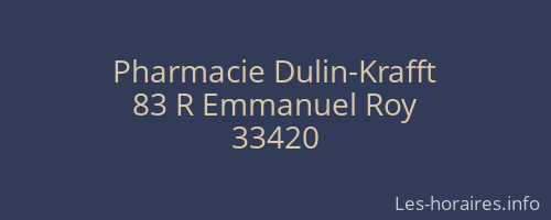 Pharmacie Dulin-Krafft
