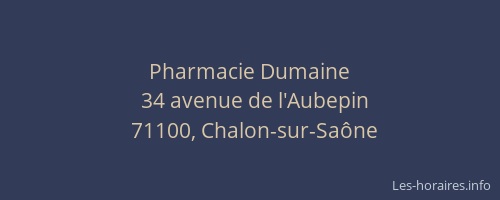 Pharmacie Dumaine