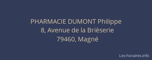 PHARMACIE DUMONT Philippe