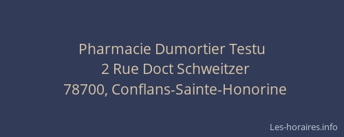 Pharmacie Dumortier Testu