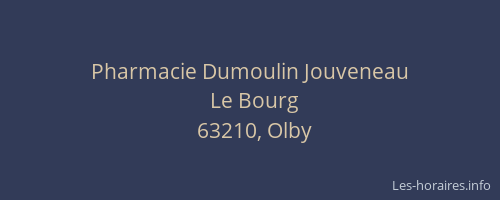 Pharmacie Dumoulin Jouveneau
