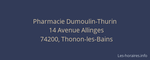 Pharmacie Dumoulin-Thurin