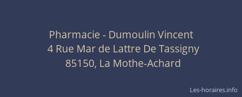 Pharmacie - Dumoulin Vincent