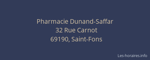 Pharmacie Dunand-Saffar