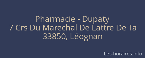 Pharmacie - Dupaty