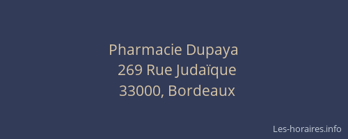 Pharmacie Dupaya