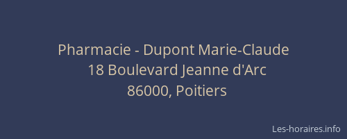 Pharmacie - Dupont Marie-Claude