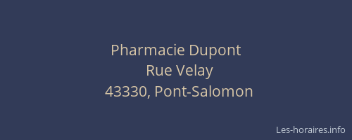 Pharmacie Dupont