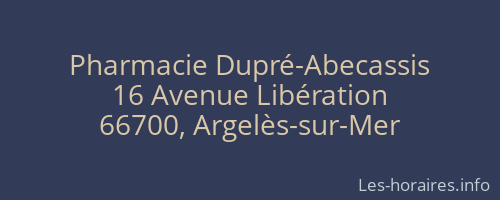 Pharmacie Dupré-Abecassis