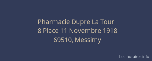 Pharmacie Dupre La Tour