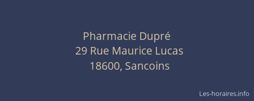 Pharmacie Dupr&eacute;