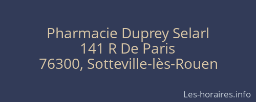 Pharmacie Duprey Selarl
