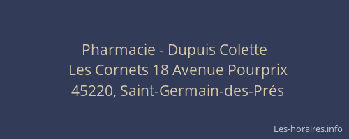 Pharmacie - Dupuis Colette