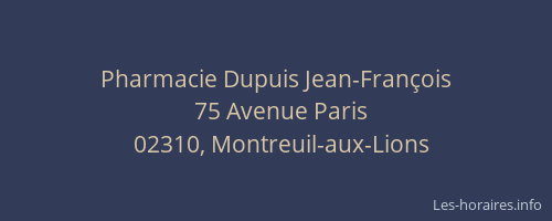 Pharmacie Dupuis Jean-François