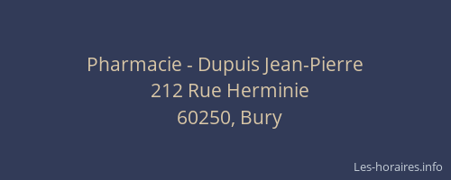Pharmacie - Dupuis Jean-Pierre