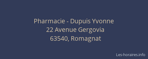 Pharmacie - Dupuis Yvonne