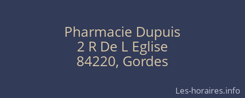 Pharmacie Dupuis