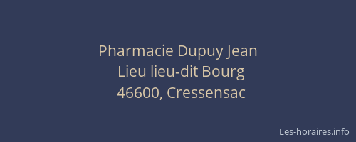 Pharmacie Dupuy Jean