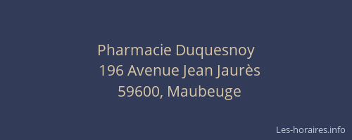 Pharmacie Duquesnoy
