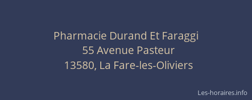 Pharmacie Durand Et Faraggi
