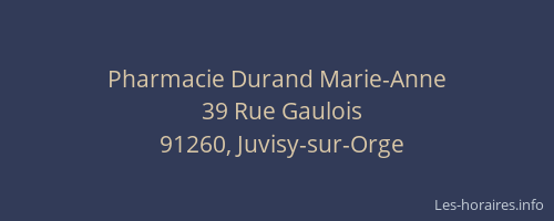 Pharmacie Durand Marie-Anne