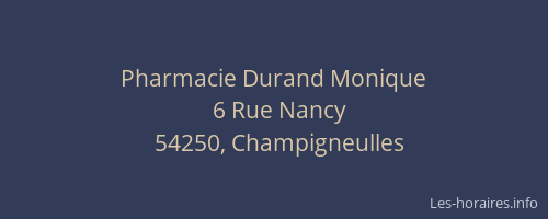 Pharmacie Durand Monique