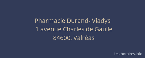 Pharmacie Durand- Viadys