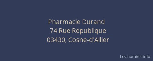 Pharmacie Durand