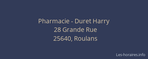 Pharmacie - Duret Harry