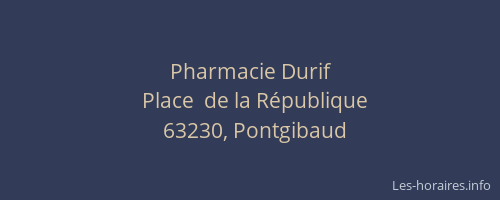 Pharmacie Durif