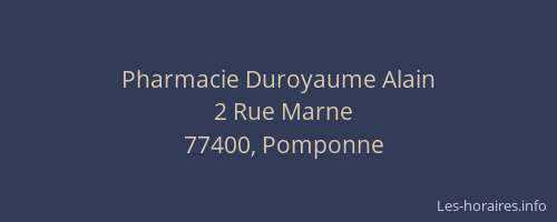 Pharmacie Duroyaume Alain