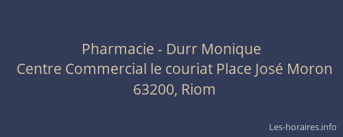 Pharmacie - Durr Monique