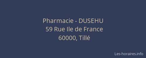 Pharmacie - DUSEHU
