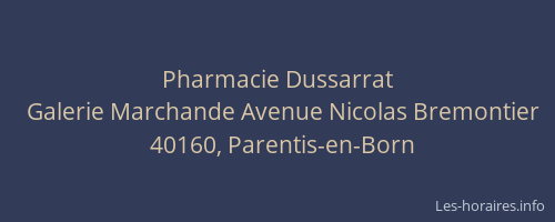 Pharmacie Dussarrat