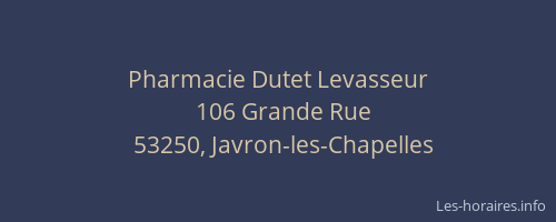 Pharmacie Dutet Levasseur