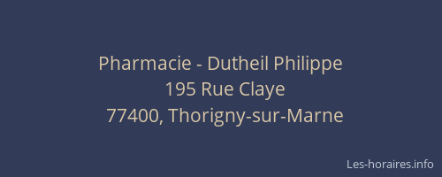 Pharmacie - Dutheil Philippe