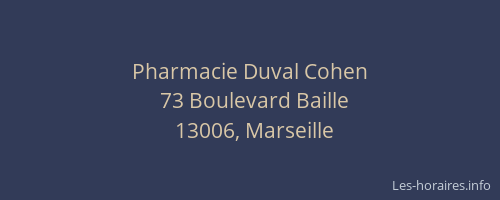 Pharmacie Duval Cohen