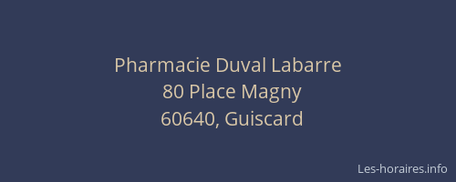 Pharmacie Duval Labarre