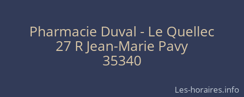 Pharmacie Duval - Le Quellec