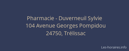 Pharmacie - Duverneuil Sylvie