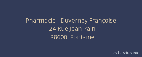 Pharmacie - Duverney Françoise
