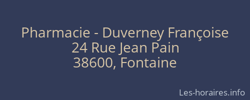 Pharmacie - Duverney Françoise