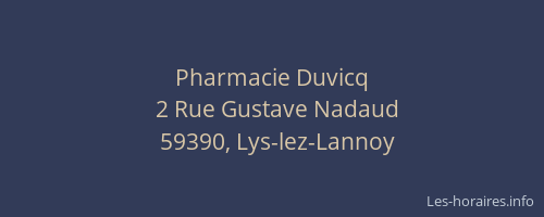 Pharmacie Duvicq